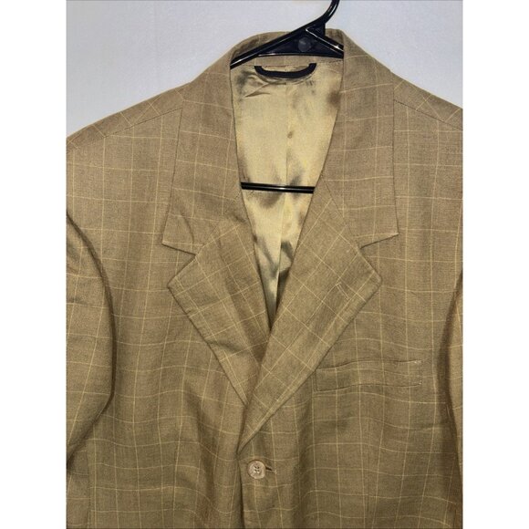 Iker Sports Blazer Men Brown Plaid  40r Brown Plaid - Picture 3 of 16